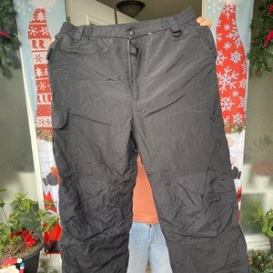2 black waterproof snow pants.